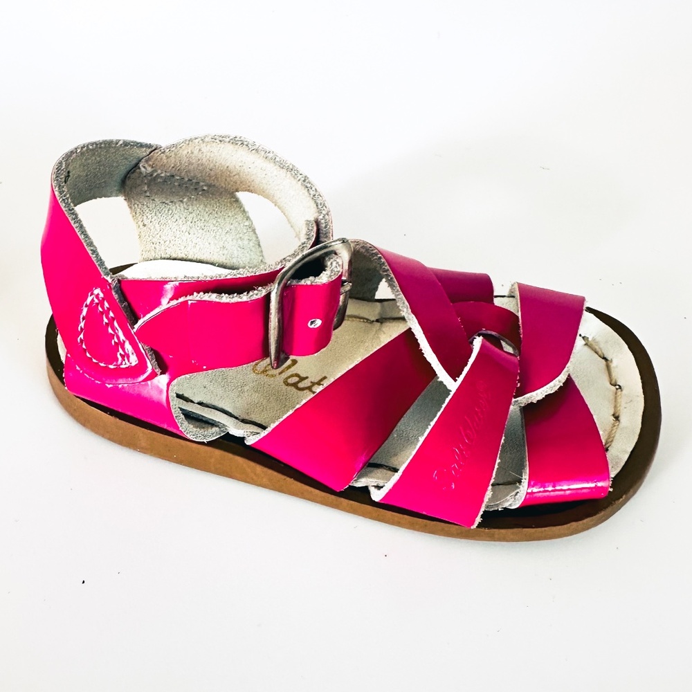 Salt Water Sandals Hoyway Dark Pink Patent Leather Toddler Size 4